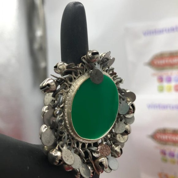 Ethnic Afghan Silver Kuchi Bells Ring, Afghan Statement Massive Ring - Picture 4 of 6